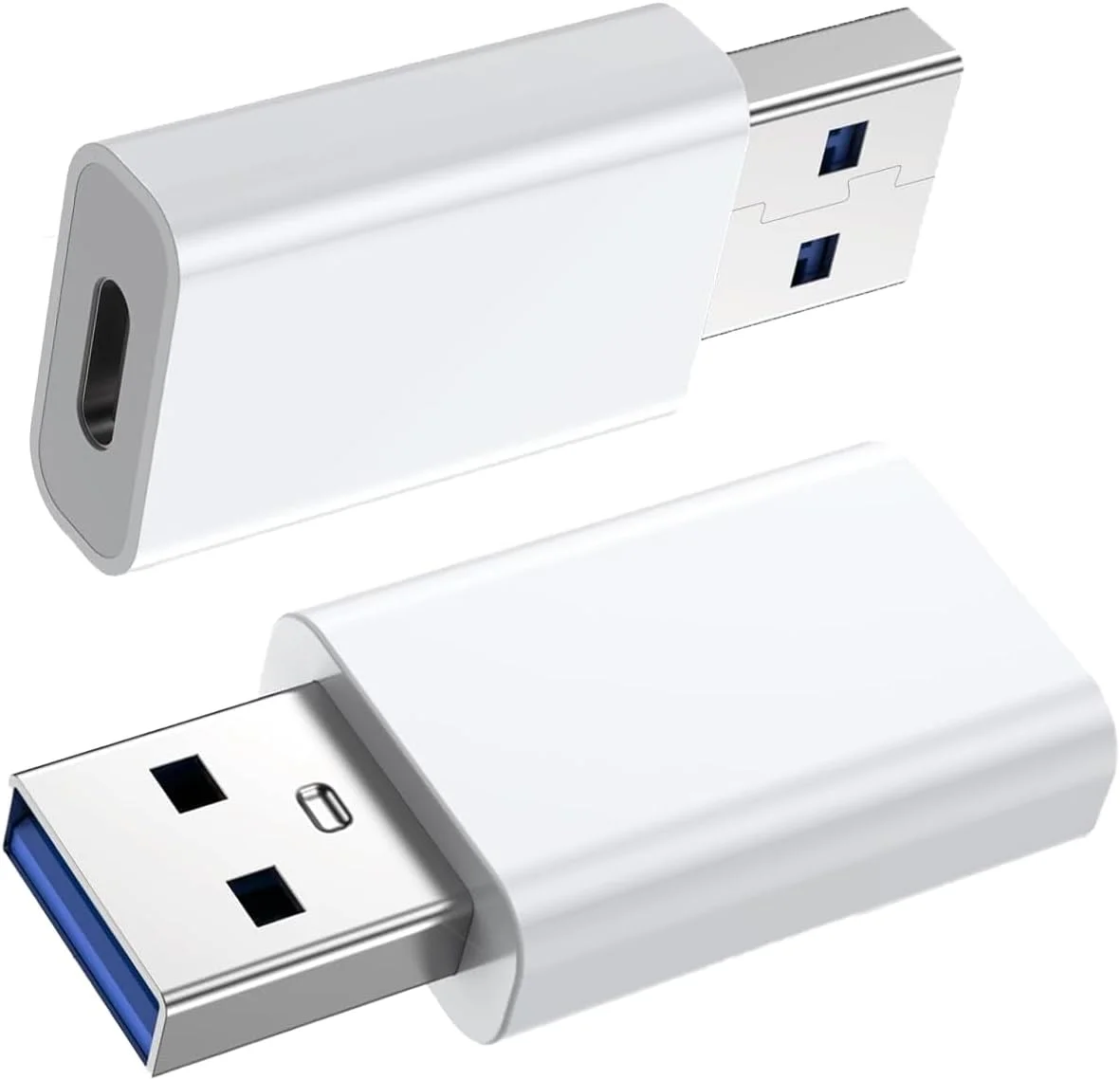 آداپتور USB C، تبدیل کننده شارژر USB-C ماده به USB نر برای MagSafe Watch 10 9 8 7 SE Ultra iPhone 16 15 14 13 Mini Pro Max iPad Samsung Galaxy Pixel CarPlay سفید 2 عددی