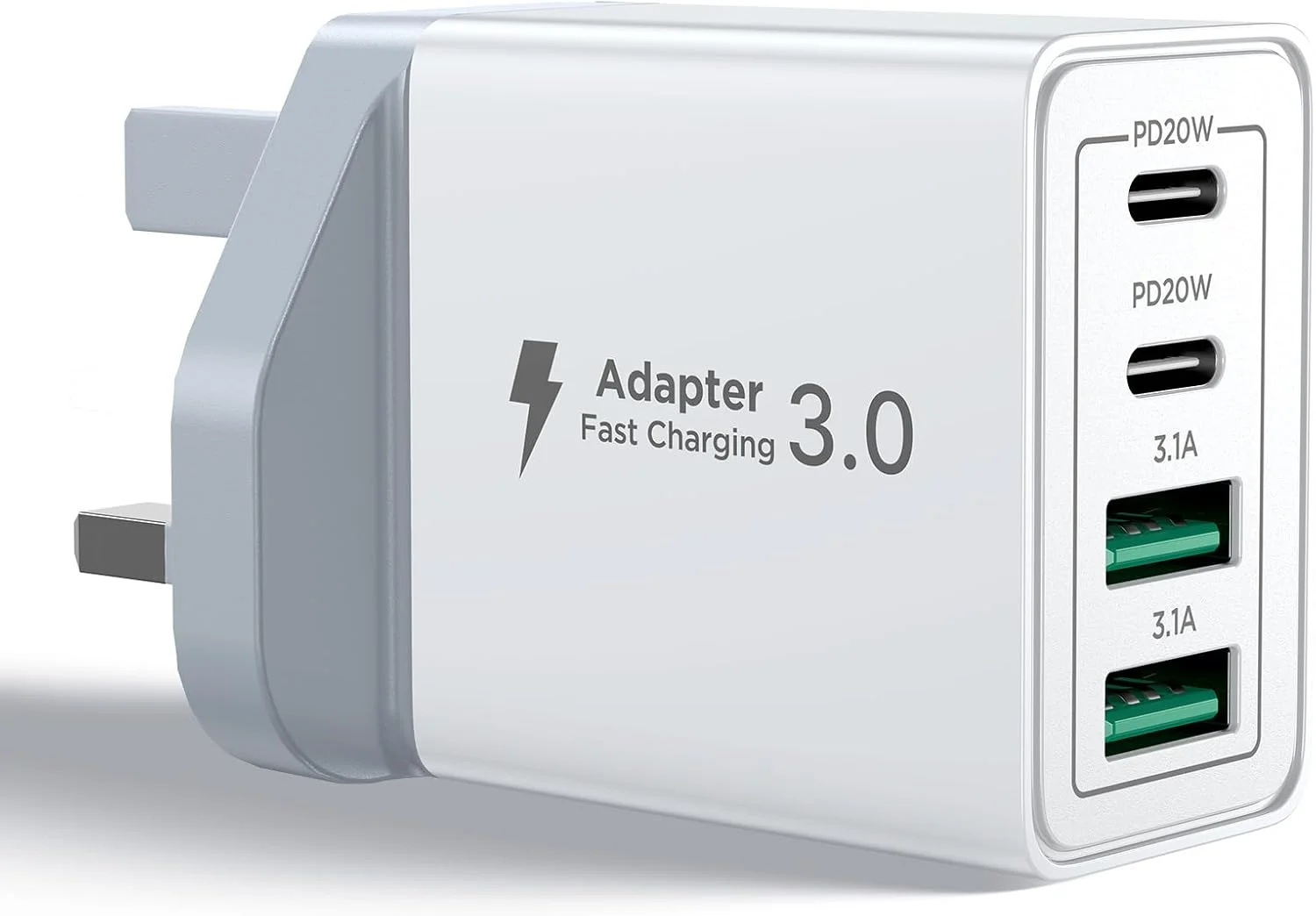شارژر USB C آینئوس PD 40W با 4 پورت، آداپتور شارژ سریع آیفون، دوشاخه شارژ دیواری USB چندگانه Type C برای آیفون 16 15 14 13، آیپد پرو/ایر، گلکسی S24 S23 S22، مک بوک پرو/ایر، لپ تاپ دل HP