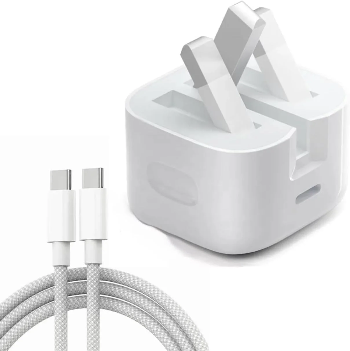 آداپتور برق 35 واتی USB C به همراه کابل Type C برای آیفون 17 پرو مکس، شارژر سریع دیواری Type C برای آیفون 16 پرو مکس/16 پرو/15/15 پلاس، آیپد، سامسونگ، وان پلاس، شیائومی و غیره (35 وات + 2 متر)