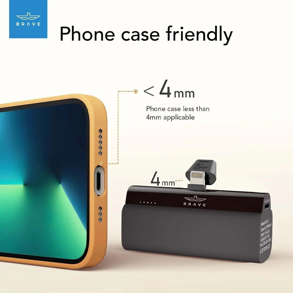 پاور بانک کوچک Brave با ظرفیت 5000 میلی آمپر ساعت، شارژ سریع PD 20W، شارژر قابل حمل و بسته باتری سازگار با iPhone 14 Pro/14 Pro Max /14/13 Pro/13 Pro Max/12 Pro/XR/X/8/7/6، iPad، AirPods (BP-12) - مشکی