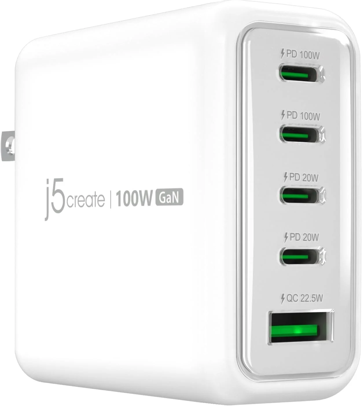 شارژر 100 واتی GaN با 5 پورت USB-C