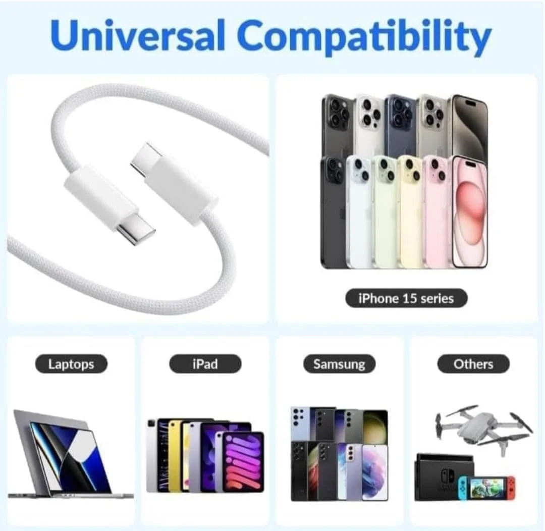 آداپتور برق 35 واتی USB C به همراه کابل Type C برای آیفون 16 پرو مکس، شارژر سریع دیواری Type C برای آیفون 15 پرو مکس/16 پرو/16/16 پلاس/15 پرو/15 و غیره