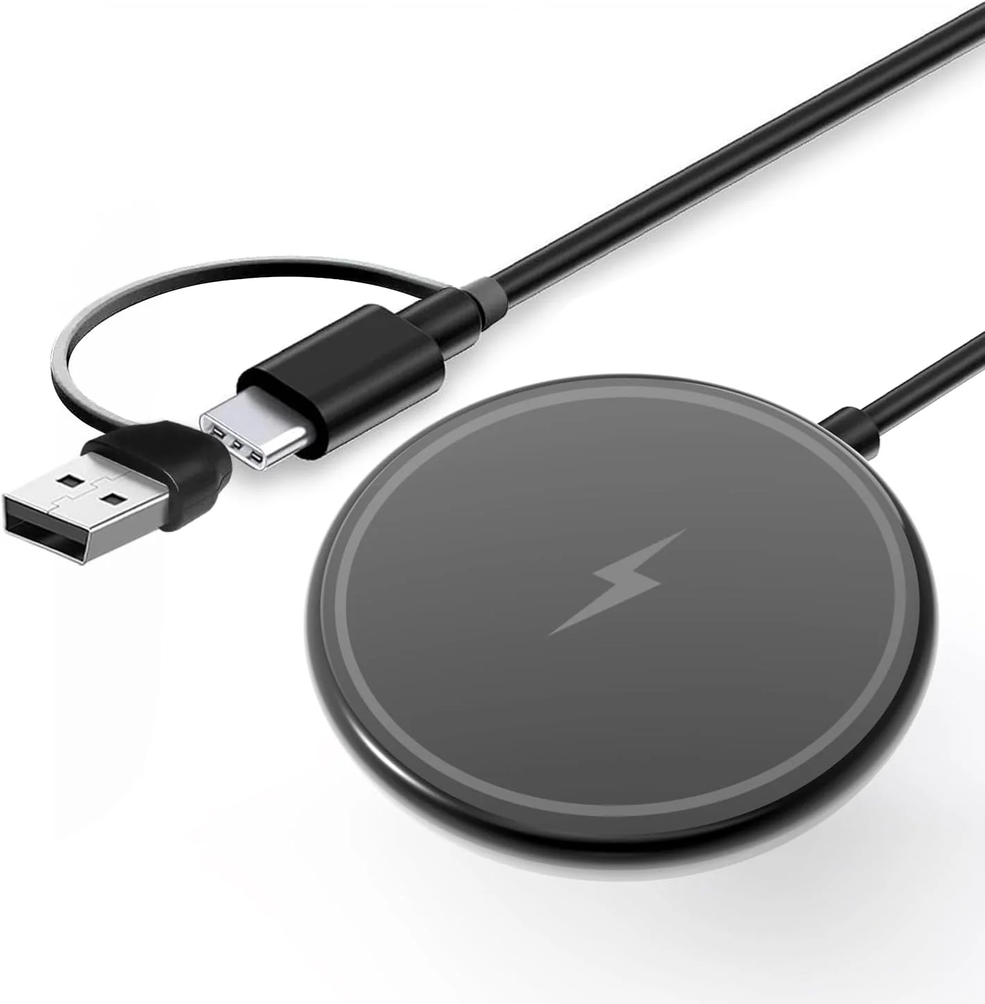 شارژر بیسیم سریع 15 واتی سری مغناطیسی برای سری آیفون 12 تا 16 و دستگاههای Qi - شارژر بیسیم آیفون با محافظت از شارژ هوشمند و سیستم تراز مغناطیسی (شارژ با رابط دوگانه - مشکی) شارژر بیسیم سریع 15 واتی سری مغناطیسی برای سری آیفون 12 تا 16 و دستگاههای Qi - شارژر بیسیم آیفون با محافظت از شارژ هوشمند و سیستم تراز مغناطیسی (شارژ با رابط دوگانه - مشکی)