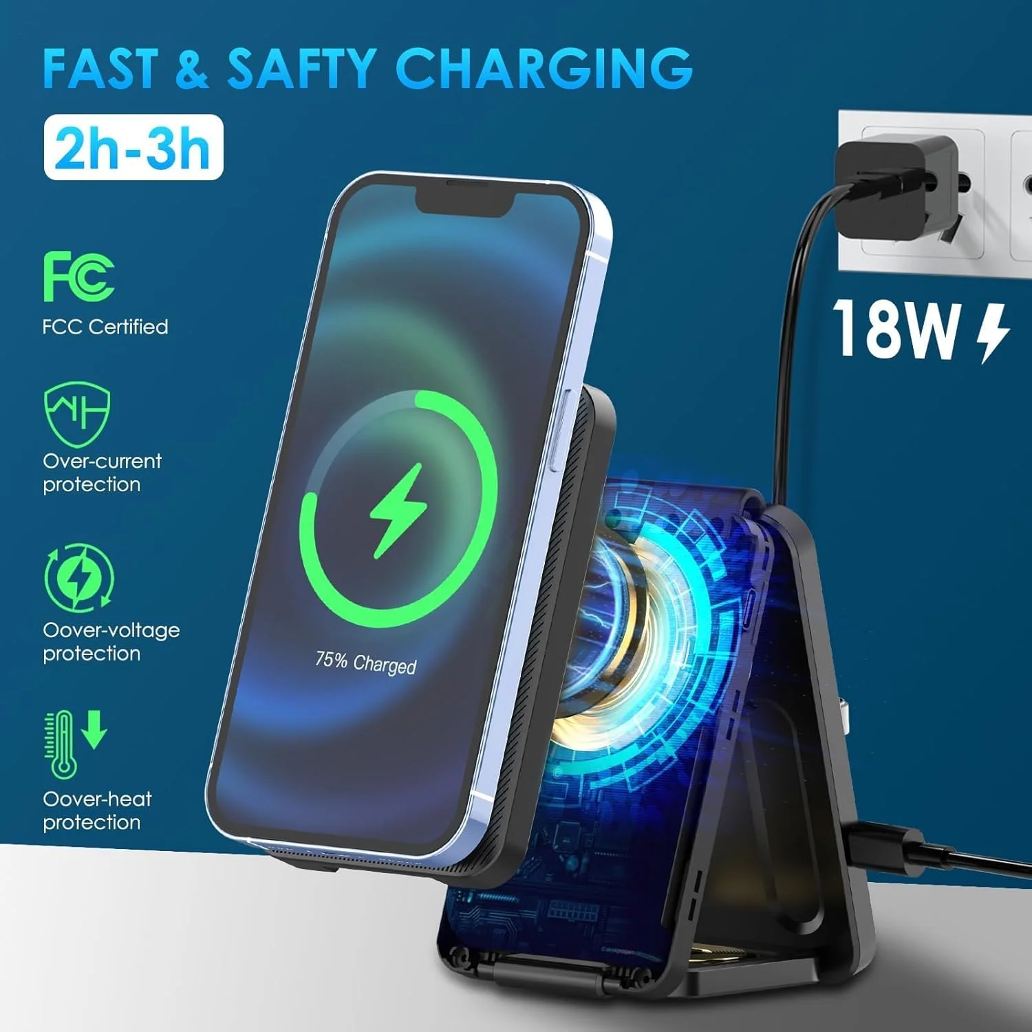 پایه شارژر مغناطیسی 3 در 1 برای اپل، پایه شارژ تاشو داک شارژر بی سیم مغناطیسی برای دستگاه های متعدد برای آیفون 15/14/13/12/اپل واچ/ایربادز (آداپتور شامل نمی شود)