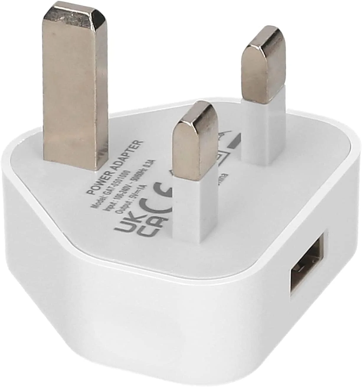 آداپتور FBS، آداپتور USB (5V/1A) ورودی 100-240 ولت آداپتورهای DC برای شارژ آداپتور برق چند منظوره برای دستگاه های الکترونیکی (دوشاخه UK، سفید)