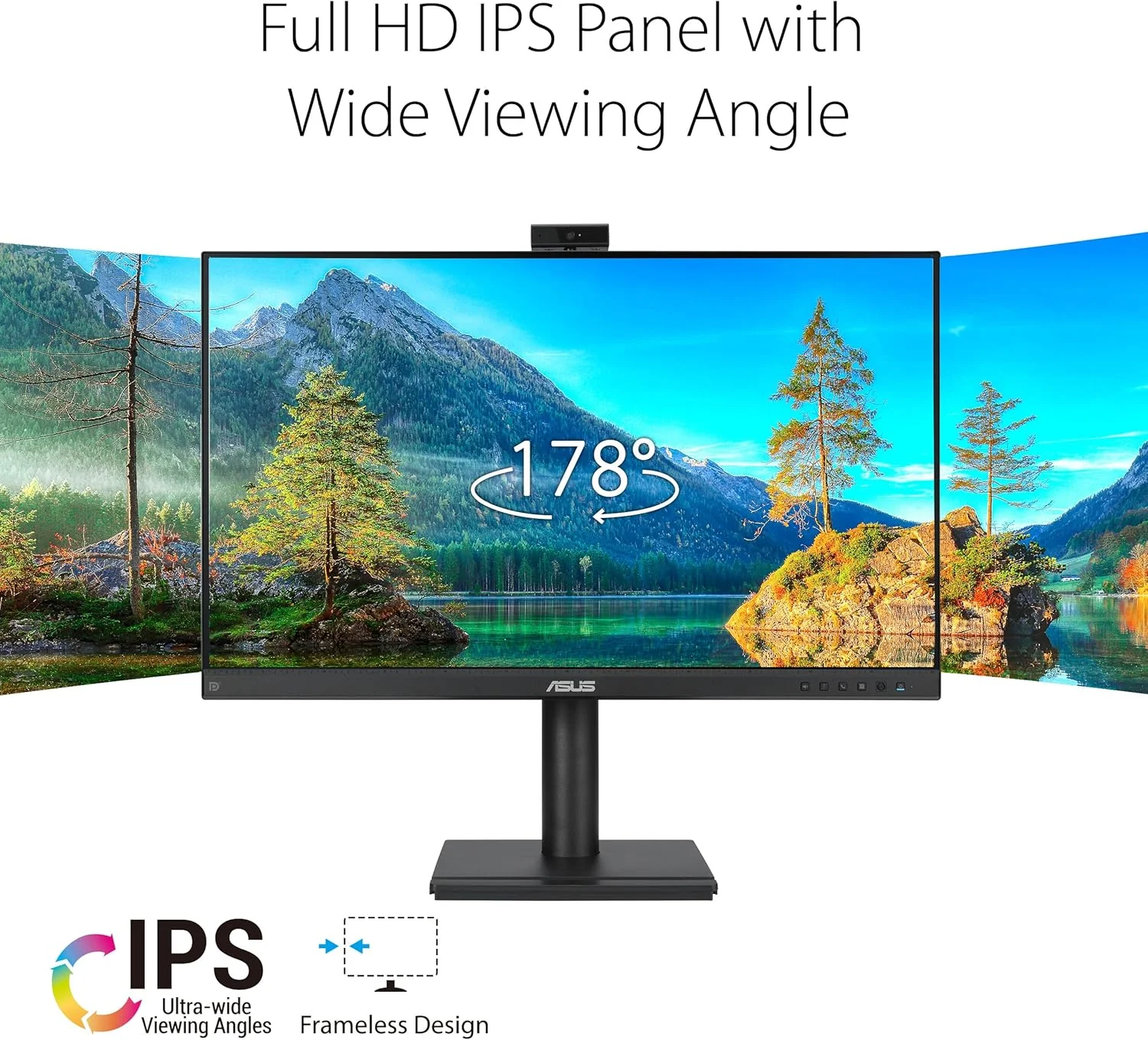 مانیتور 27 اینچی ایسوس BE279QFK LED IPS FullHD 100Hz با بلندگو و قابلیت تنظیم ارتفاع و وبکم