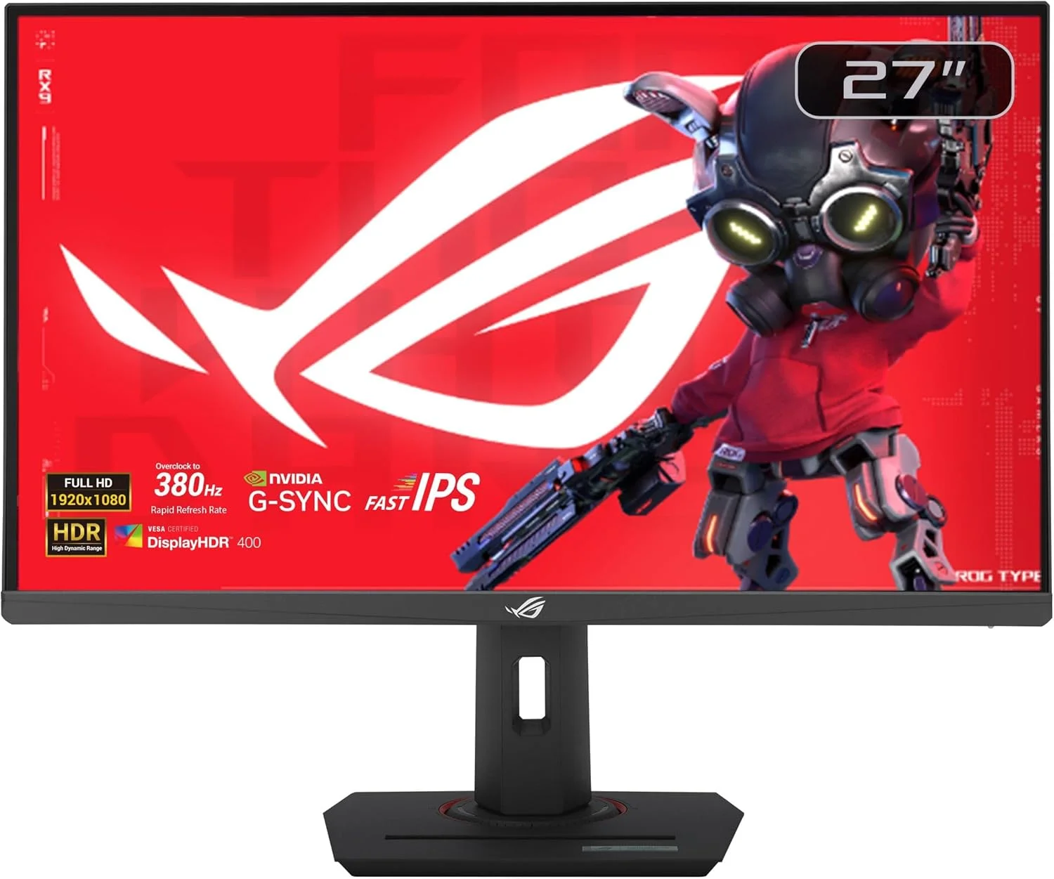 مانیتور گیمینگ 27 اینچی ایسوس ROG Strix (XG279CNS) - Full HD، IPS، 380 هرتز، 0.3 میلی‌ثانیه، Extreme Low Motion Blur Sync، DisplayHDR™ 400، سوکت سه‌پایه، DisplayWidget Center