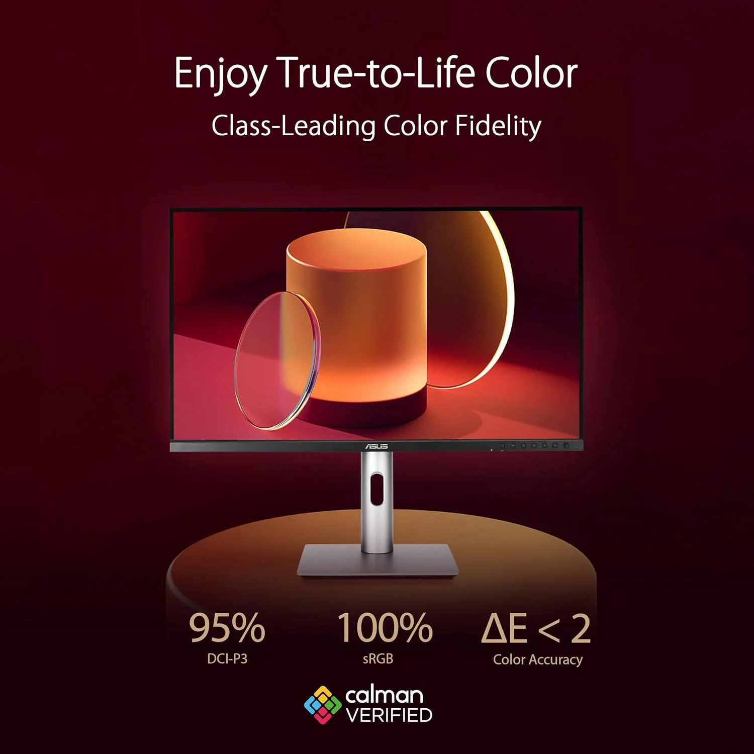 مانیتور حرفه ای 27 اینچی ایسوس ProArt مدل PA278CFRV - IPS، QHD (2560 x 1440)، از پیش کالیبره شده، 95% DCI-P3، Daisy-chain، 100 هرتز، LuxPixel AGLR، تایید شده توسط Calman، USB-C 96W، HDR400