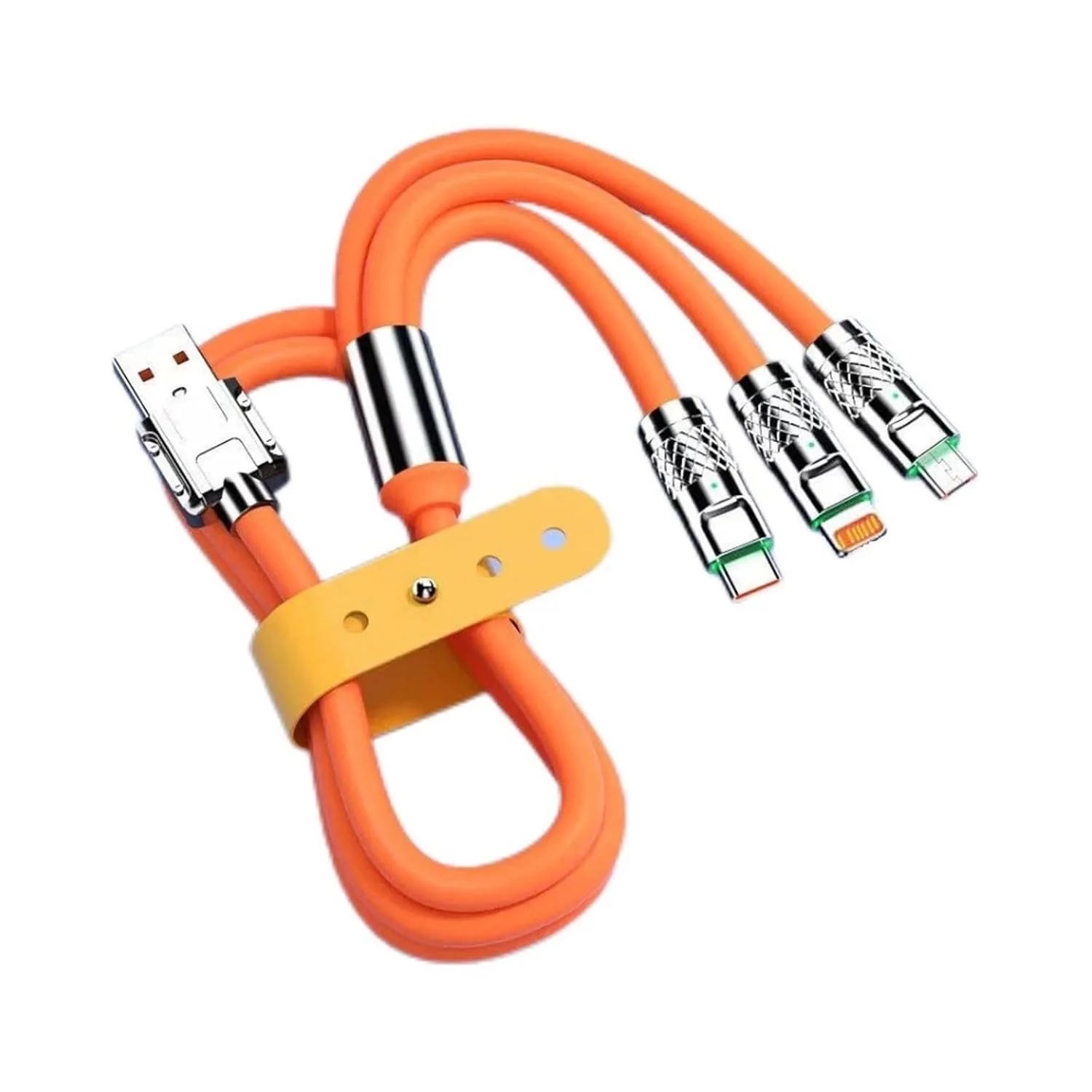 کابل شارژ سریع 3 در 1 6 آمپر 120 وات میکرو USB Type C برای آیفون، کابل برای هواوی سامسونگ شیائومی ردمی، کابل USB شارژر تلفن