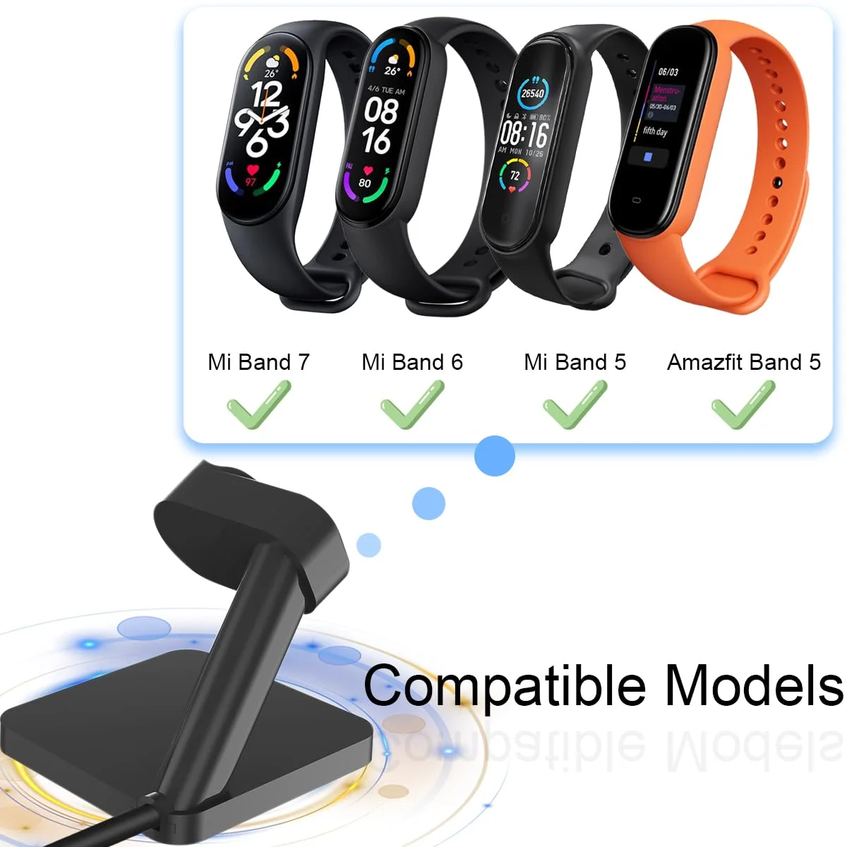 پایه شارژر برای دستبند آمازفیت بند 5 و ساعت شیائومی می بند 7/6/5، کابل شارژ مغناطیسی USB جایگزین برای ساعت هوشمند، پایه شارژ برای شیائومی/آمازفیت بند 5، مشکی، 1 متر پایه شارژر برای دستبند آمازفیت بند 5 و ساعت شیائومی می بند 7/6/5، کابل شارژ مغناطیسی USB جایگزین برای ساعت هوشمند، پایه شارژ برای شیائومی/آمازفیت بند 5، مشکی، 1 متر