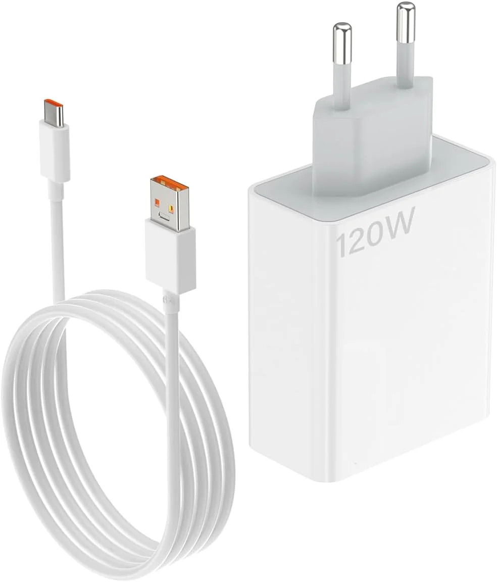 شارژر 120 واتی هایپرشارژر اروپایی با آداپتور دوشاخه مسافرتی اروپا مناسب برای شیائومی 15 14 13 12 14t 13t 12t 12s پرو لایت ردمی نوت K80 K70 K60 K50 11 11s پلاس پوکو X6 X5 بلک شارک 4 5 پرو EU اسرائیل ایتالیا اسپانیا