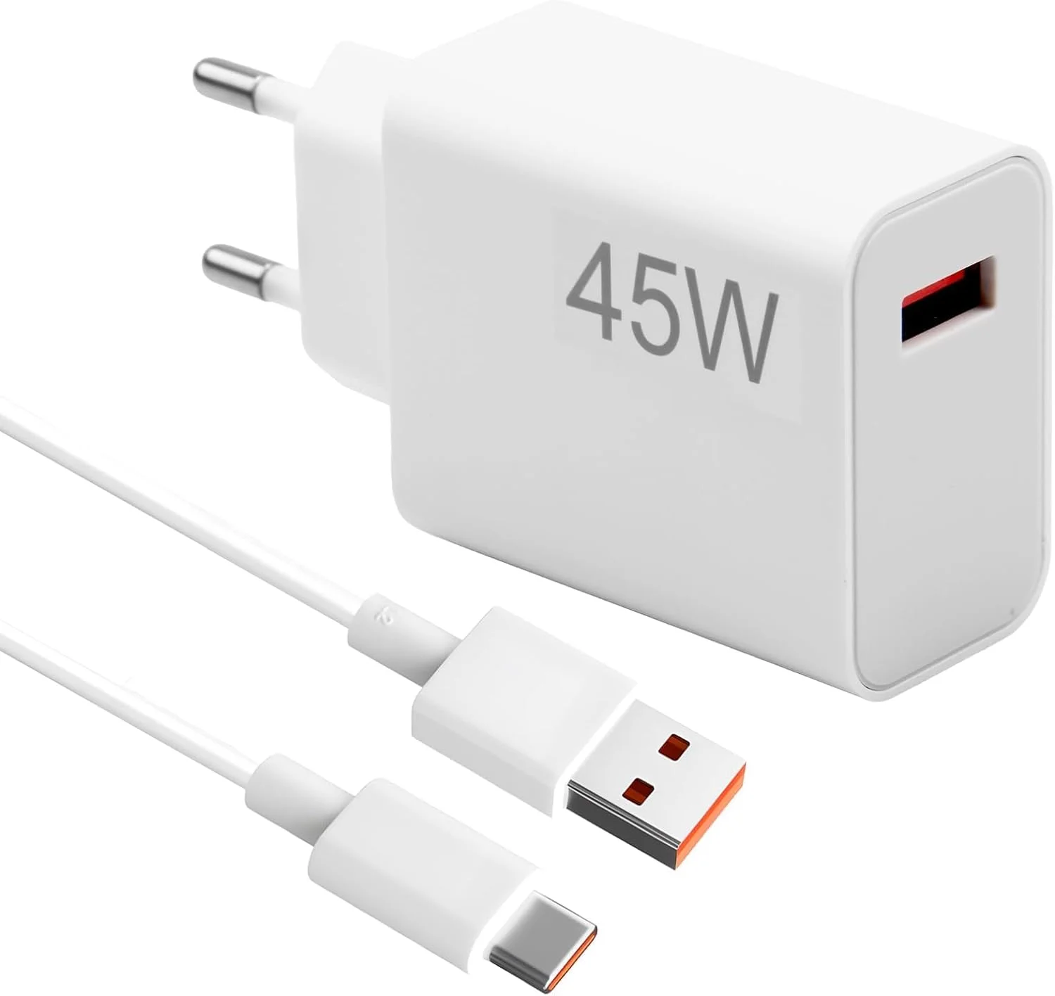 شارژر USB 45 واتی برای شیائومی ردمی نوت 14 5G 13 12 11 پرو، شارژر سریع USB تلفن همراه 45 واتی با کابل شارژ 6 آمپر 2 متری Type C برای شیائومی 14T Pro Poco X7 M7Pro M6 Pad 7