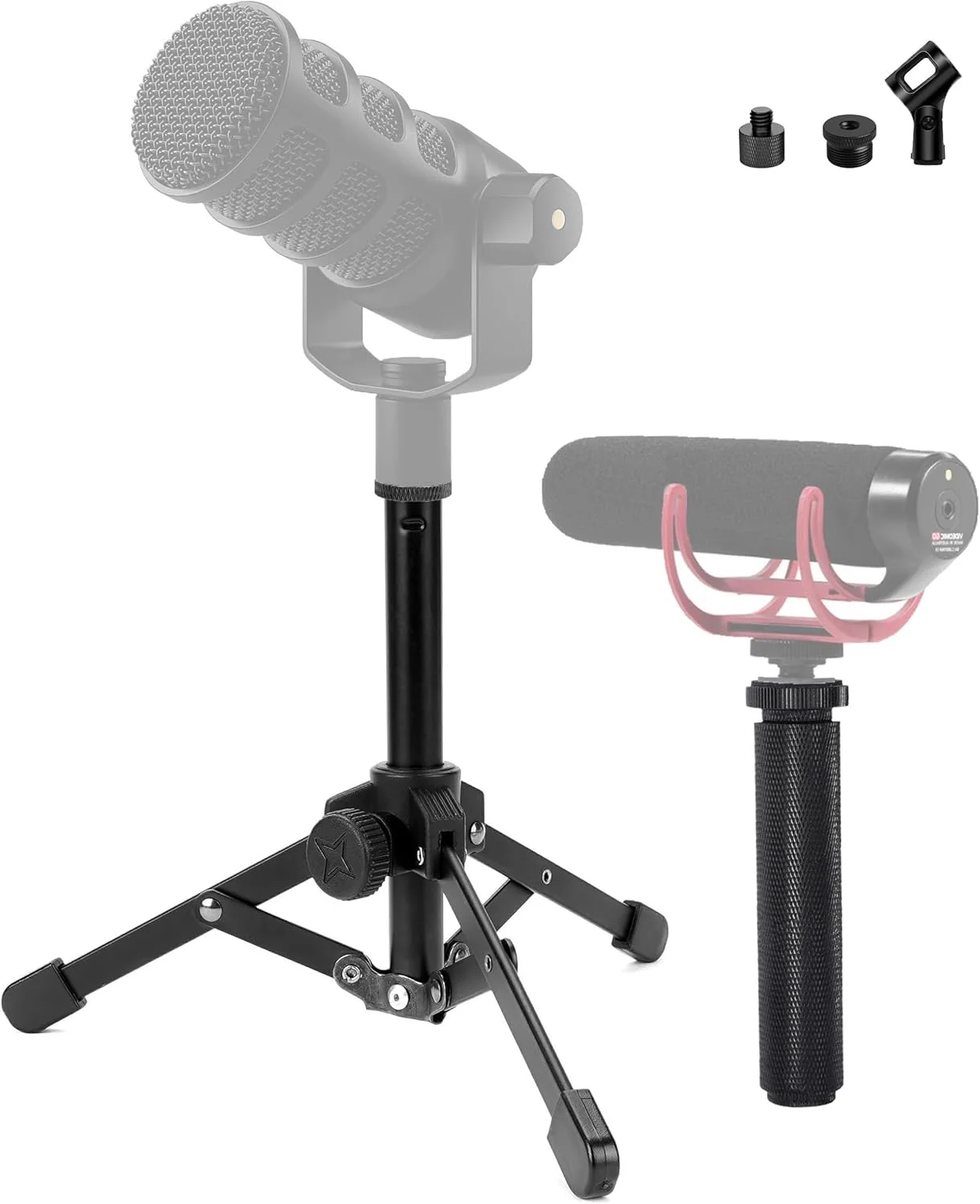 پایه سه پایه PodMic و کیت دسته نگهدارنده Videomic سازگار با میکروفون های RØDE XLR USB Videomicro و میکروفون های شات گان پایه سه پایه PodMic و کیت دسته نگهدارنده Videomic سازگار با میکروفون های RØDE XLR USB Videomicro و میکروفون های شات گان