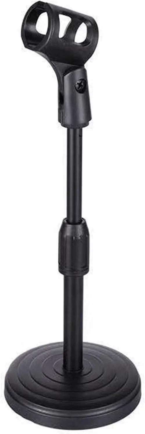 پایه میکروفون رومیزی قابل حمل SKEIDO - پایه میکروفون رومیزی قابل تنظیم برای استودیو، مصاحبه های میدانی و پادکست (مشکی)