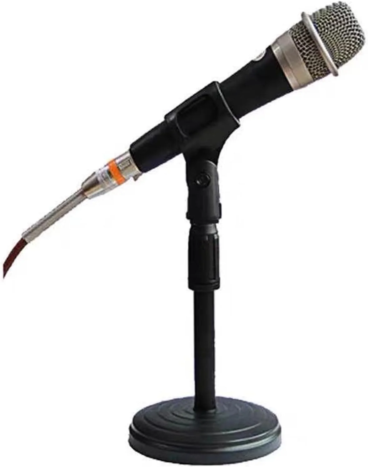 پایه میکروفون رومیزی قابل حمل SKEIDO - پایه میکروفون رومیزی قابل تنظیم برای استودیو، مصاحبه های میدانی و پادکست (مشکی)