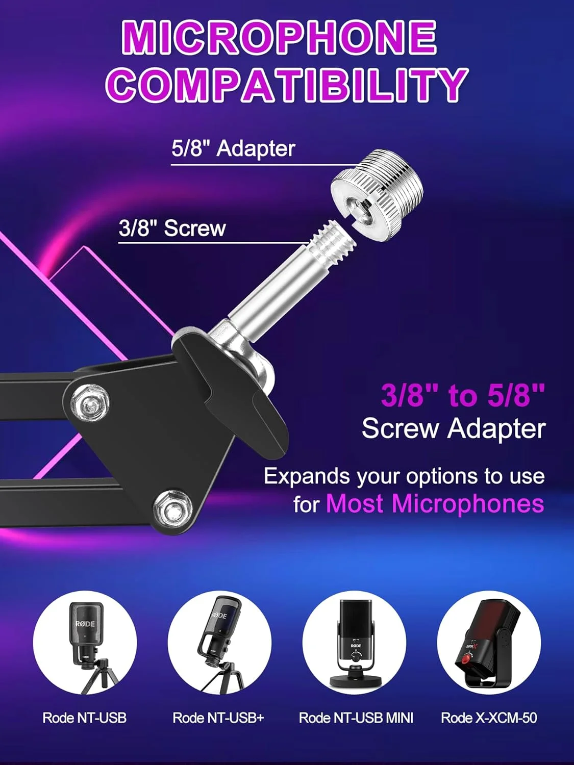 پایه بازویی میکروفون NT-USB+ - پایه نگهدارنده میکروفون حرفه ای سه پایه رومیزی سازگار با Rode NT-USB, NT-USB+, NT-USB MINI, NT1, XCM-50، پایه میکروفون، لوازم جانبی نگهدارنده میکروفون پایه بازویی میکروفون NT-USB+ - پایه نگهدارنده میکروفون حرفه ای سه پایه رومیزی سازگار با Rode NT-USB, NT-USB+, NT-USB MINI, NT1, XCM-50، پایه میکروفون، لوازم جانبی نگهدارنده میکروفون