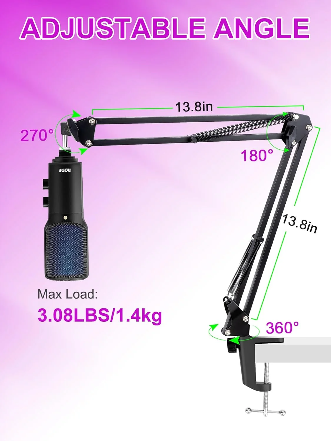 پایه بازویی میکروفون NT-USB+ - پایه نگهدارنده میکروفون حرفه ای سه پایه رومیزی سازگار با Rode NT-USB, NT-USB+, NT-USB MINI, NT1, XCM-50، پایه میکروفون، لوازم جانبی نگهدارنده میکروفون پایه بازویی میکروفون NT-USB+ - پایه نگهدارنده میکروفون حرفه ای سه پایه رومیزی سازگار با Rode NT-USB, NT-USB+, NT-USB MINI, NT1, XCM-50، پایه میکروفون، لوازم جانبی نگهدارنده میکروفون