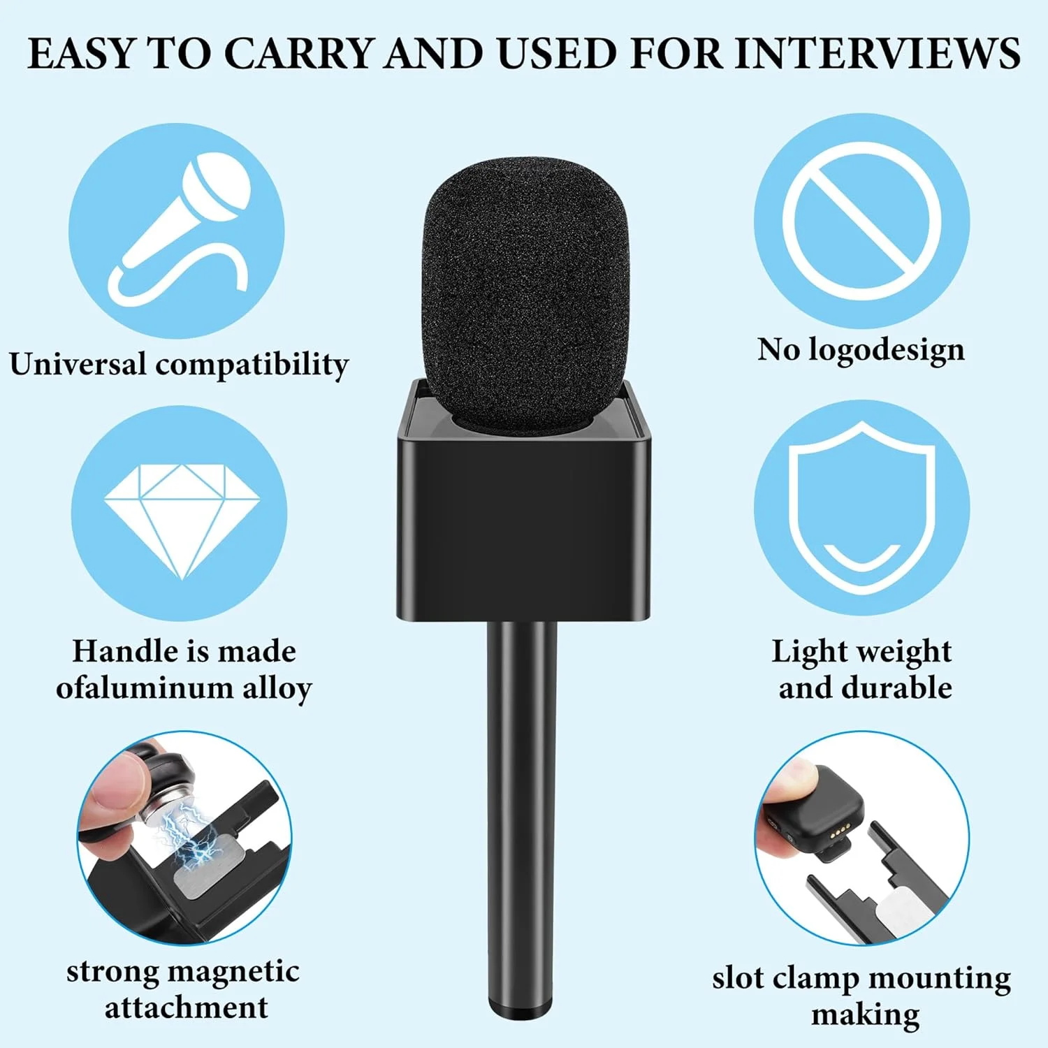 دسته میکروفون Geekria for Creators برای DJI Mic 2، نگهدارنده میکروفون سازگار با Hollyland Lark M2S، Rode Wireless GO Lavalier Mic، پایه میکروفون مغناطیسی با 3 فیلتر پاپ برای ولاگ و گزارش