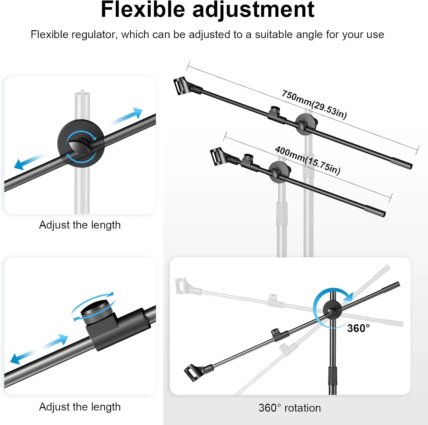 پایه میکروفون بوم Aokeo، پایه میکروفون سه پایه تبلت قابل تنظیم 106-172 سانتی متر، کیف حمل پایه میکروفون قابل حمل، پشتیبانی از هر ترکیبی از میکروفون پایه میکروفون بوم Aokeo، پایه میکروفون سه پایه تبلت قابل تنظیم 106-172 سانتی متر، کیف حمل پایه میکروفون قابل حمل، پشتیبانی از هر ترکیبی از میکروفون