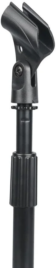 پایه میکروفون رومیزی جمع و جور Pyle - پایه رومیزی کوچک با قابلیت تنظیم ارتفاع 23 تا 33 سانتی متر و نگهدارنده میکروفون جهانی M-6 - پایه گرد محکم برای استفاده در خانه یا استودیو با گیره محکم PMKSDT40، مشکی