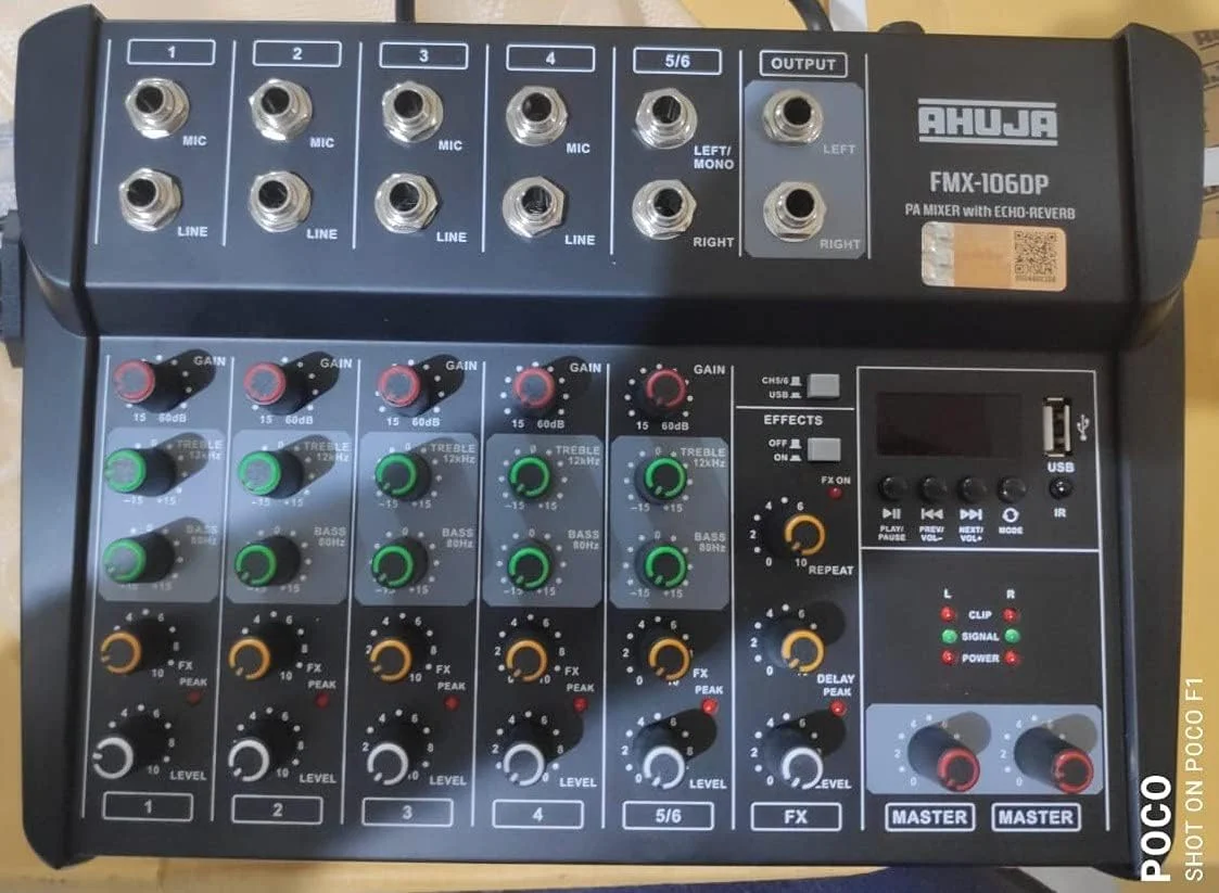 میکسر صوتی 4 کانال AHUJA مدل FMX-106DP میکسر صوتی 4 کانال AHUJA مدل FMX-106DP