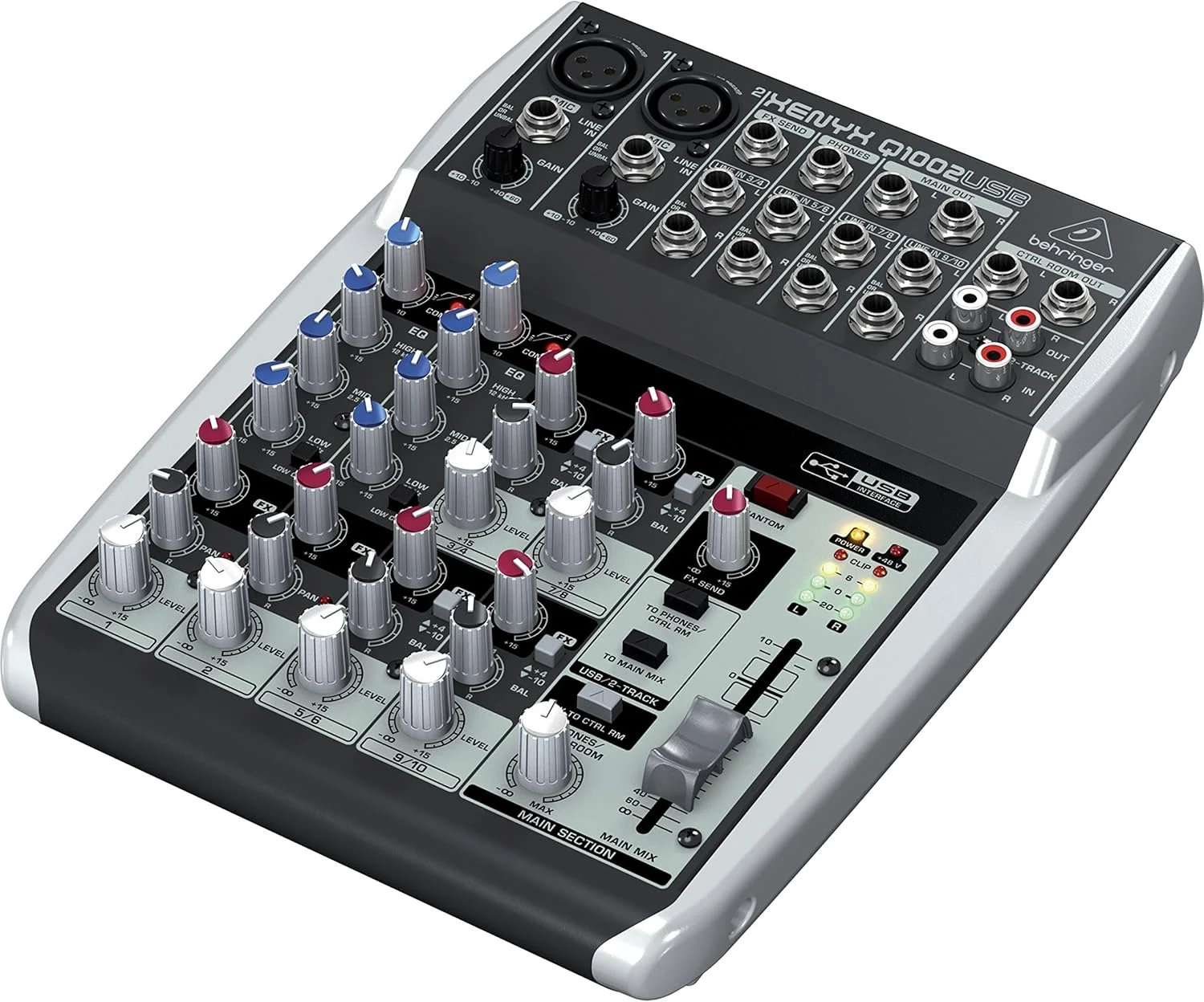 میکسر ۱۰ کاناله ۲ باس Behringer XENYX Q1002USB با پری امپ میکروفون Xenyx، اکولایزر British و رابط صوتی USB میکسر ۱۰ کاناله ۲ باس Behringer XENYX Q1002USB با پری امپ میکروفون Xenyx، اکولایزر British و رابط صوتی USB