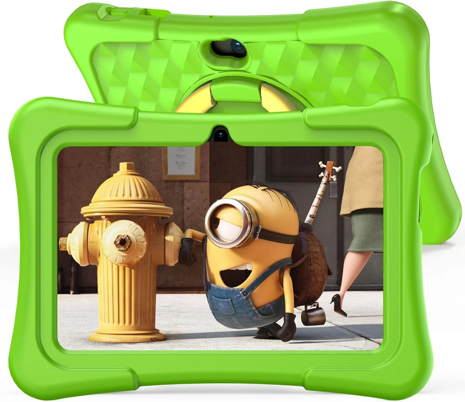 تبلت کودکان PRITOM، تبلت 7 اینچی اندروید کودکان، 32 گیگابایت رام، 2 گیگابایت رم، وای فای، بلوتوث، دوربین، کنترل والدین، بازی ها، برنامه های آموزشی کودکان از پیش نصب شده، تبلت کودک نوپا با قاب ضد ضربه، سبز