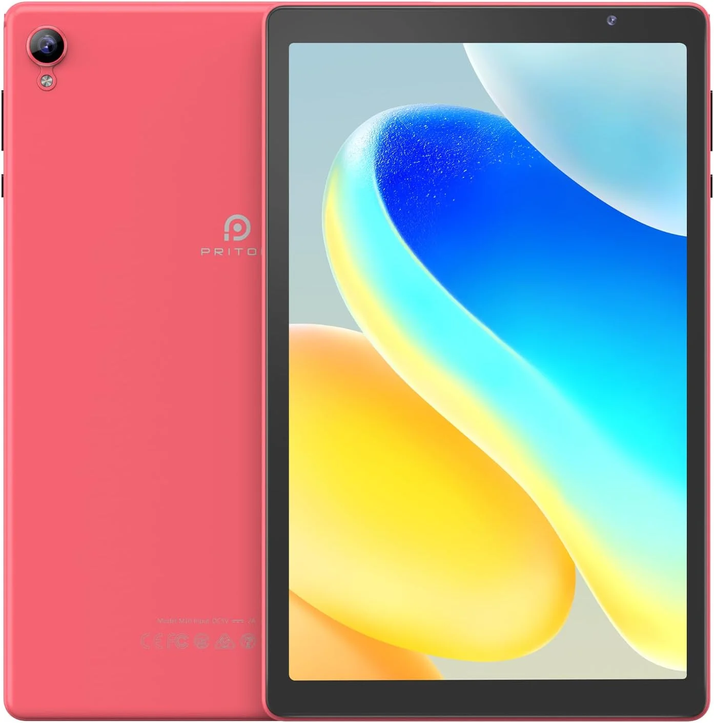 تبلت 10 اینچی PRITOM، تبلت TAB10 اندروید 14، چهار هسته ای، WiFi 6، 32 گیگابایت، 6000 میلی آمپر ساعت، صفحه نمایش HD IPS، دوربین دوگانه، بلوتوث (صورتی)