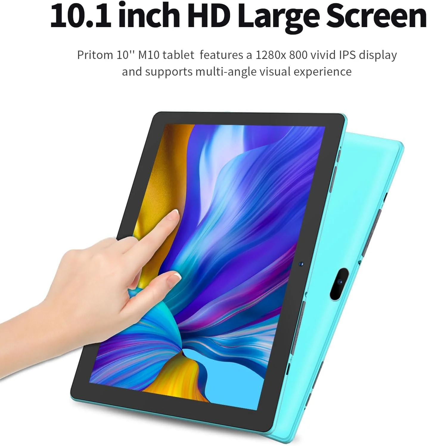 تبلت 10 اینچی PRITOM M10 - تبلت های اندروید 13 با 64 گیگابایت حافظه، قابلیت ارتقا تا 512 گیگابایت، پردازنده چهار هسته ای، صفحه نمایش HD IPS، دوربین دوگانه، Wi-Fi، بلوتوث، فیروزه ای تبلت 10 اینچی PRITOM M10 - تبلت های اندروید 13 با 64 گیگابایت حافظه، قابلیت ارتقا تا 512 گیگابایت، پردازنده چهار هسته ای، صفحه نمایش HD IPS، دوربین دوگانه، Wi-Fi، بلوتوث، فیروزه ای
