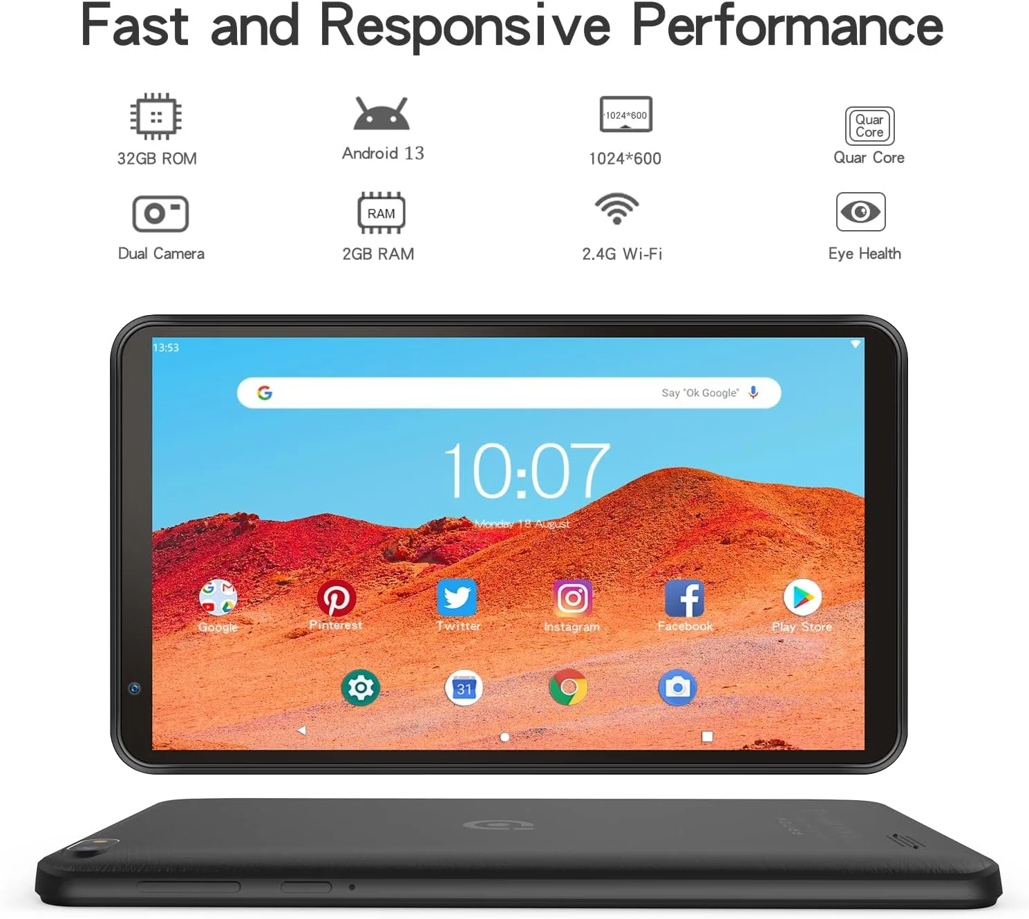 تبلت ۷ اینچی پریتوم با حافظه ۳۲ گیگابایت - تبلت اندروید ۱۳ با پردازنده چهار هسته ای، صفحه نمایش HD IPS، دوربین دوگانه، وای فای، بلوتوث، تبلت با کیف تبلت ۷ اینچی پریتوم با حافظه ۳۲ گیگابایت - تبلت اندروید ۱۳ با پردازنده چهار هسته ای، صفحه نمایش HD IPS، دوربین دوگانه، وای فای، بلوتوث، تبلت با کیف