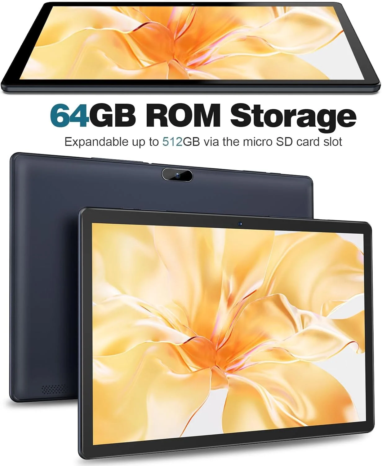 تبلت 10 اینچی PRITOM اندروید 13، تبلت با کیف، 64 گیگابایت، قابلیت ارتقا تا 512 گیگابایت، پردازنده چهار هسته ای، صفحه نمایش 1280 * 800 HD IPS، دوربین دوگانه، Wi-Fi، بلوتوث، مشکی