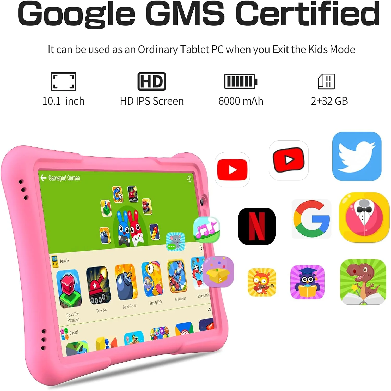 تبلت کودکانه ۱۰ اینچی پریتوم، تبلت اندروید ۱۴، ۳۲ گیگابایت، چهار هسته ای، ۶۰۰۰ میلی آمپر ساعت، صفحه نمایش بزرگ HD IPS، وای فای ۶، دوربین دوگانه، بلوتوث، تبلت کودک نوپا برای کودکان بالای ۳ سال، صورتی تبلت کودکانه ۱۰ اینچی پریتوم، تبلت اندروید ۱۴، ۳۲ گیگابایت، چهار هسته ای، ۶۰۰۰ میلی آمپر ساعت، صفحه نمایش بزرگ HD IPS، وای فای ۶، دوربین دوگانه، بلوتوث، تبلت کودک نوپا برای کودکان بالای ۳ سال، صورتی