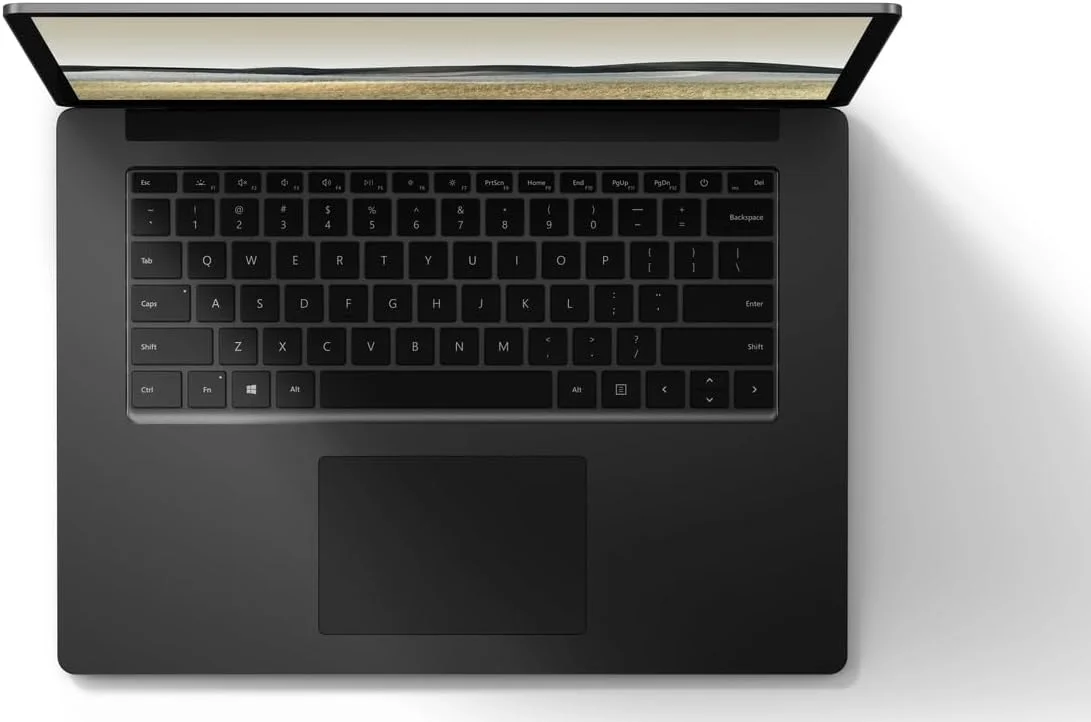 لپ تاپ لمسی مایکروسافت Surface Laptop 3 با کیفیت 2K (2496×1664)، پردازنده Core i7-1065G7، رم 16 گیگابایتی، حافظه SSD 256 گیگابایتی، کیبورد با نور پس زمینه، USB Type-C، WiFi، بلوتوث، ویندوز 10 پرو (مشکی) (بازسازی شده)