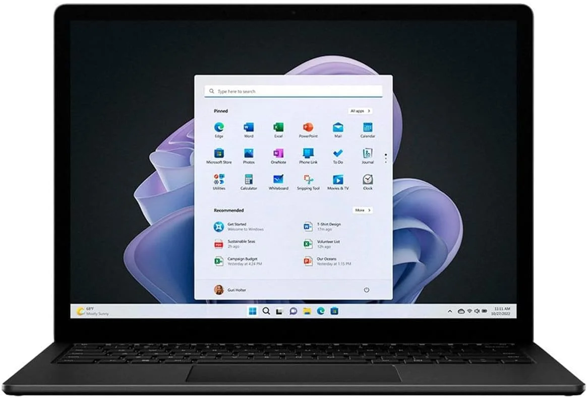 لپ تاپ لمسی 15 اینچی مایکروسافت سرفیس لپ تاپ 5 - 2496 x 1664 - پردازنده نسل دوازدهم Intel Core i7 i7-1265U - پلتفرم Intel Evo - 16 گیگابایت رم - 512 گیگابایت SSD - مشکی مات