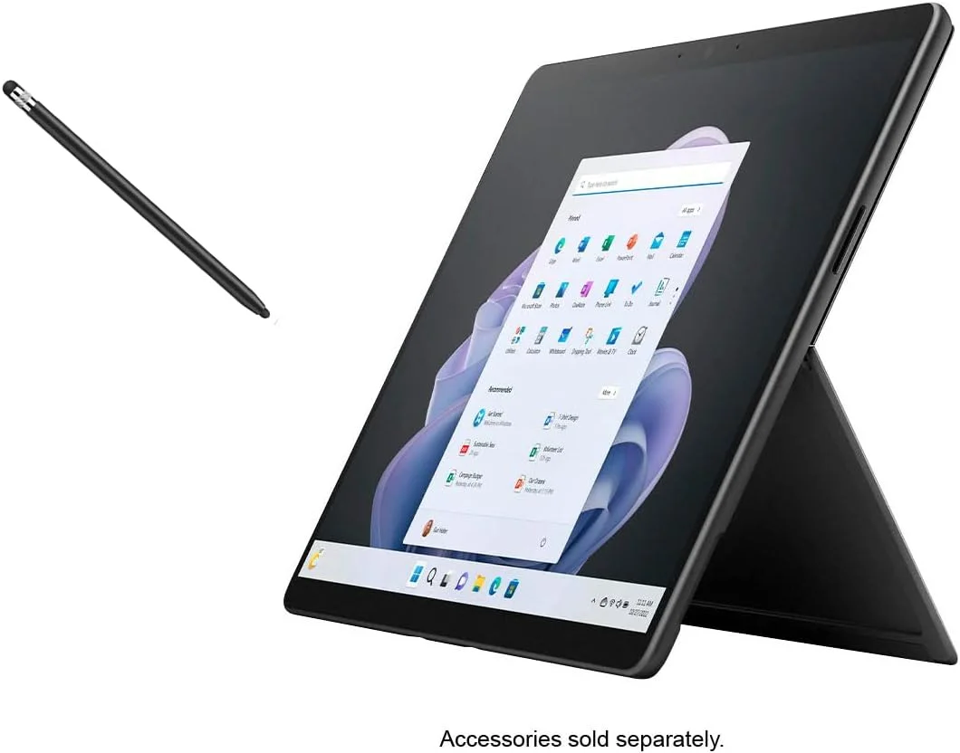 تبلت 2 در 1 مایکروسافت سرفیس پرو 9، صفحه نمایش لمسی 13.3 اینچی، پردازنده نسل دوازدهم اینتل Core i7-1255U، گرافیک Intel Iris Xe، رم 16 گیگابایتی DDR5، حافظه SSD 512 گیگابایتی، ویندوز 11، گرافیت، فقط دستگاه، همراه با قلم