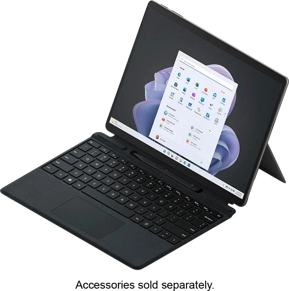 تبلت 2 در 1 مایکروسافت سرفیس پرو 9، صفحه نمایش لمسی 13.3 اینچی، پردازنده نسل دوازدهم اینتل Core i7-1255U، گرافیک Intel Iris Xe، رم 16 گیگابایتی DDR5، حافظه SSD 512 گیگابایتی، ویندوز 11، گرافیت، فقط دستگاه، همراه با قلم