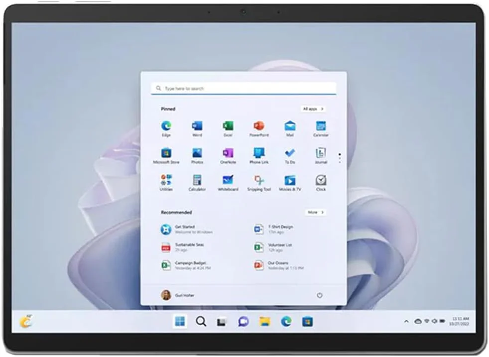 تبلت لمسی 13 اینچی مایکروسافت Surface Pro 9 مدل QIX-00001، پردازنده Intel i7، رم 16 گیگابایت، حافظه 512 گیگابایت، پلاتینیوم به همراه کیبورد Surface Pro و قلم Surface Slim Pen 2 و بسته محافظت پیشرفته 2 ساله CPS