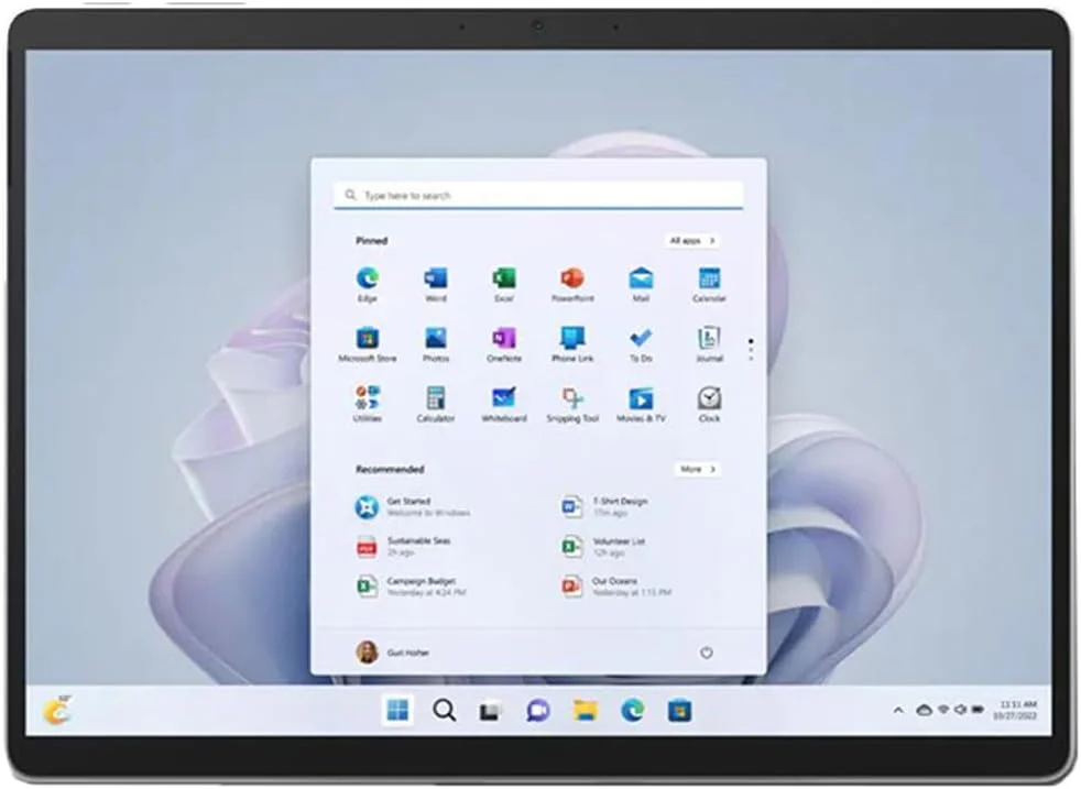 تبلت لمسی ۱۳ اینچی مایکروسافت سرفیس پرو ۹، پردازنده Intel i7، رم ۱۶ گیگابایت، حافظه ۲۵۶ گیگابایت، پلاتینیوم به همراه بسته محافظت پیشرفته ۲ ساله