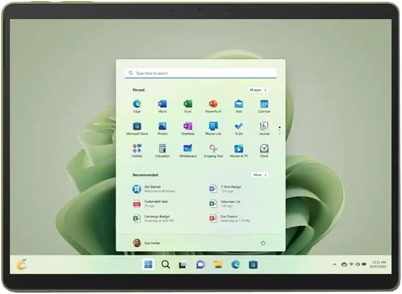 تبلت ۱۳ اینچی مایکروسافت Surface Pro 9 مدل QF8-00013، پردازنده Intel i5، رم ۸ گیگابایت، حافظه ۲۵۶ گیگابایت، رنگ Forest - (بازسازی شده)