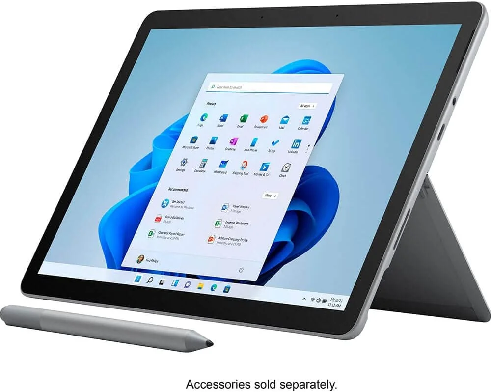 مایکروسافت سرفیس گو 3 - صفحه نمایش لمسی 10.5 اینچی - Intel® Pentium® Gold - حافظه 4 گیگابایتی - 64 گیگابایت eMMC - فقط دستگاه - پلاتینیوم (آخرین مدل)