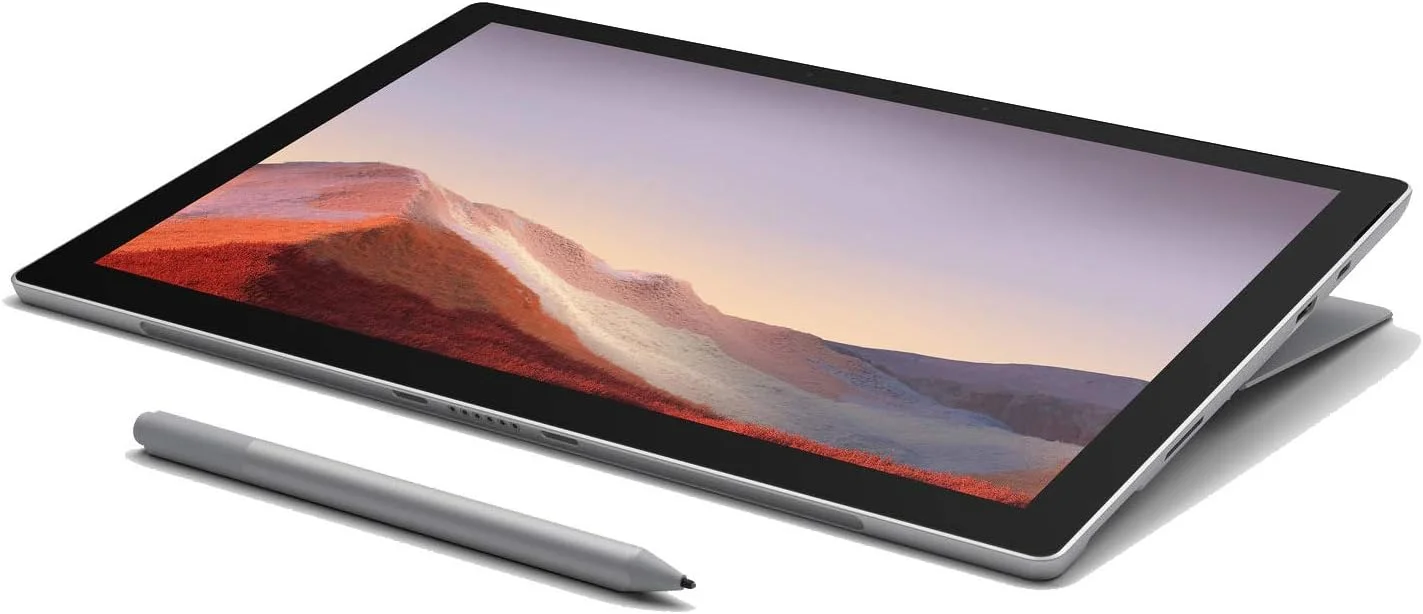 تبلت لمسی 2 در 1 مایکروسافت Surface Pro 7 با صفحه نمایش 12.3 اینچی، پردازنده Intel Core i7-1065G7 1.3GHz، رم 16 گیگابایتی، حافظه SSD 256 گیگابایتی، ویندوز 10 پرو، پلاتینیوم