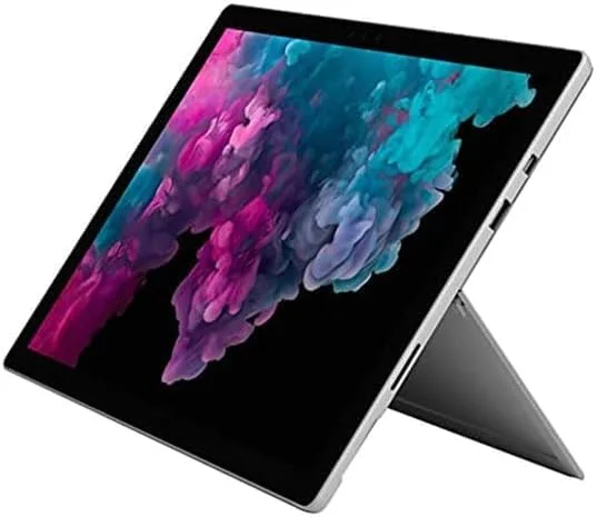 تبلت مایکروسافت Surface Pro 6، صفحه نمایش لمسی 12.3 اینچی (2736 x 1824)، پردازنده Intel Core i5-8350، رم 8 گیگابایتی، حافظه SSD 128 گیگابایتی، USB 3.0، DisplayPort، ویندوز 11 پرو (بازسازی شده)