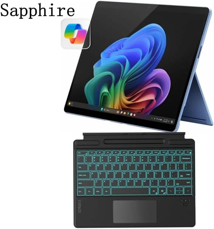 سرفیس پرو 11 (2024) بازسازی شده توسط مایکروسافت، صفحه لمسی 13 اینچی 2 در 1، Snapdragon X Plus، رم 16 گیگابایتی، کیبورد بلوتوثی با نور پس زمینه Inateck (یاقوت کبود، 16 گیگابایت رم، 512 گیگابایت SSD) سرفیس پرو 11 (2024) بازسازی شده توسط مایکروسافت، صفحه لمسی 13 اینچی 2 در 1، Snapdragon X Plus، رم 16 گیگابایتی، کیبورد بلوتوثی با نور پس زمینه Inateck (یاقوت کبود، 16 گیگابایت رم، 512 گیگابایت SSD)