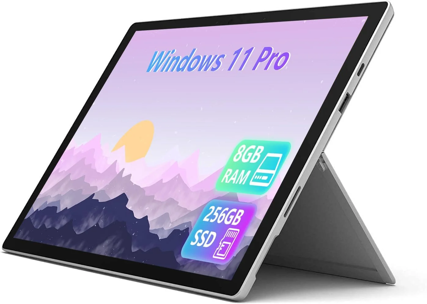 تبلت مایکروسافت Surface Pro 7+، صفحه نمایش لمسی 12.3 اینچی (2736 x 1824)، پردازنده Core i5-1135G7 2.4 گیگاهرتز، 8 گیگابایت رم، 256 گیگابایت SSD، دوربین، ویندوز 11 پرو (بازسازی شده)