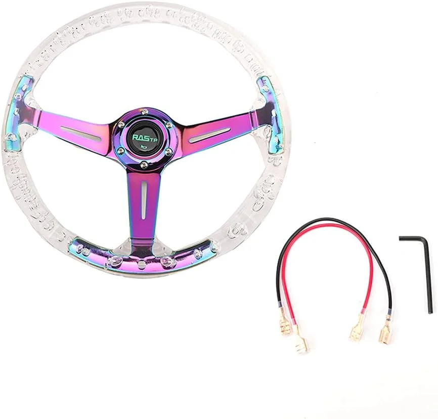 فرمان مسابقه ای آکریلیک RASTP، فرمان بازی مناسب برای مسابقه، موتوراسپورت، رانندگی شبیه ساز خودرو (نئو)