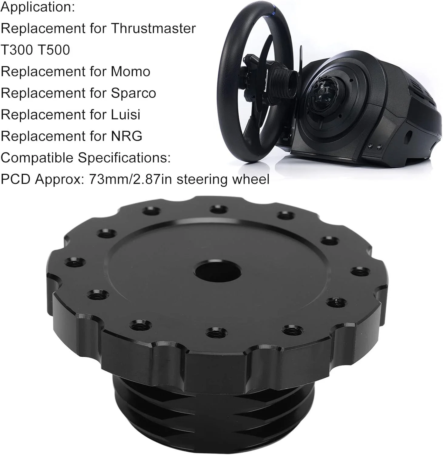 آداپتور فرمان مسابقه ای برای Thrustmaster T300 T500، صفحه آداپتور فرمان بازی اتومبیلرانی برای Momo برای Sparco، اصلاح فرمان PCD 73mm آداپتور فرمان مسابقه ای برای Thrustmaster T300 T500، صفحه آداپتور فرمان بازی اتومبیلرانی برای Momo برای Sparco، اصلاح فرمان PCD 73mm
