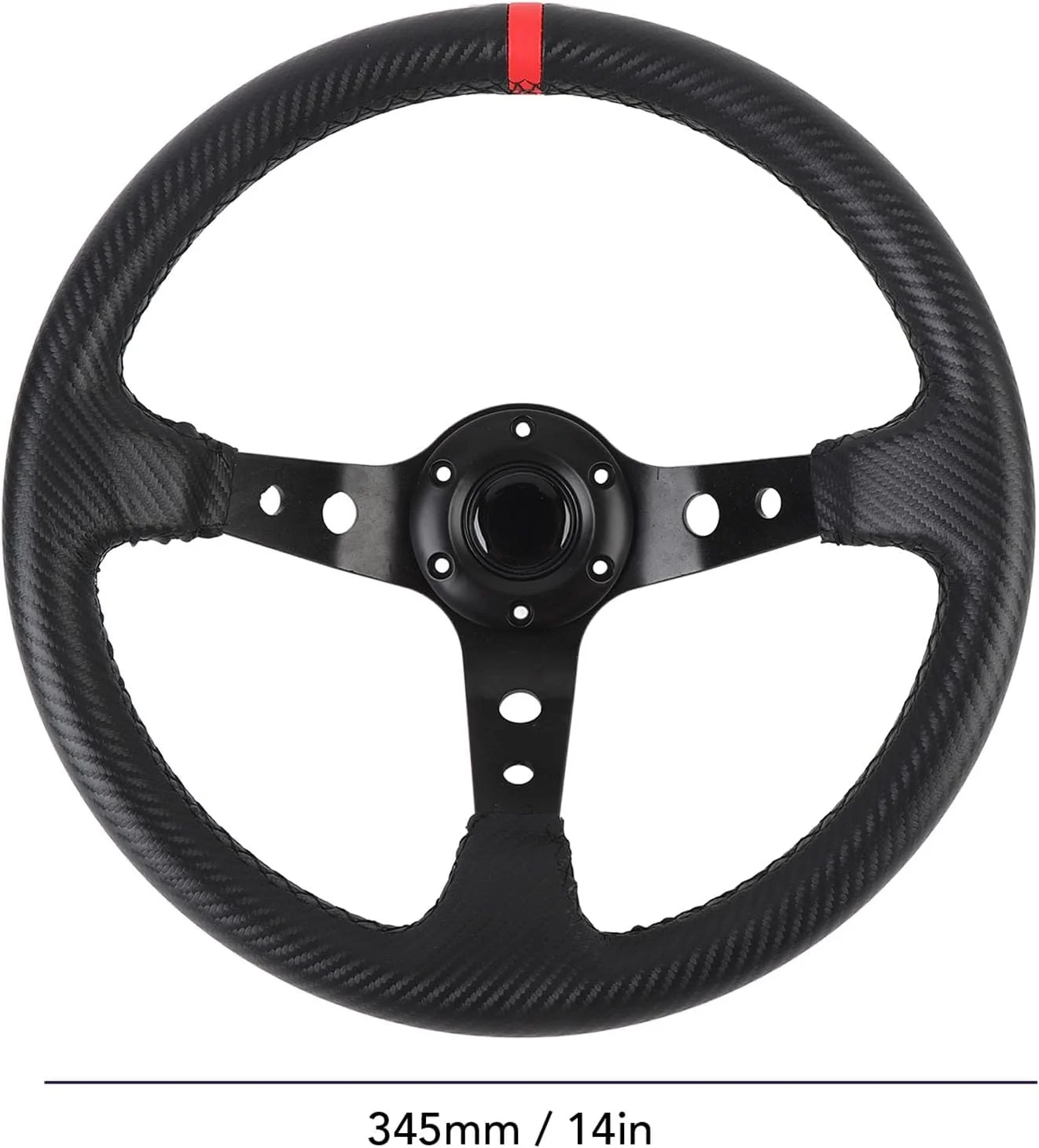 فرمان مسابقه ای، فرمان خودرو جهانی 14 اینچی، فرمان 6 پیچ با دستگیره راحت، فرمان بازی به سبک فیبر کربنی با دکمه بوق برای مسابقه (قرمز) فرمان مسابقه ای، فرمان خودرو جهانی 14 اینچی، فرمان 6 پیچ با دستگیره راحت، فرمان بازی به سبک فیبر کربنی با دکمه بوق برای مسابقه (قرمز)