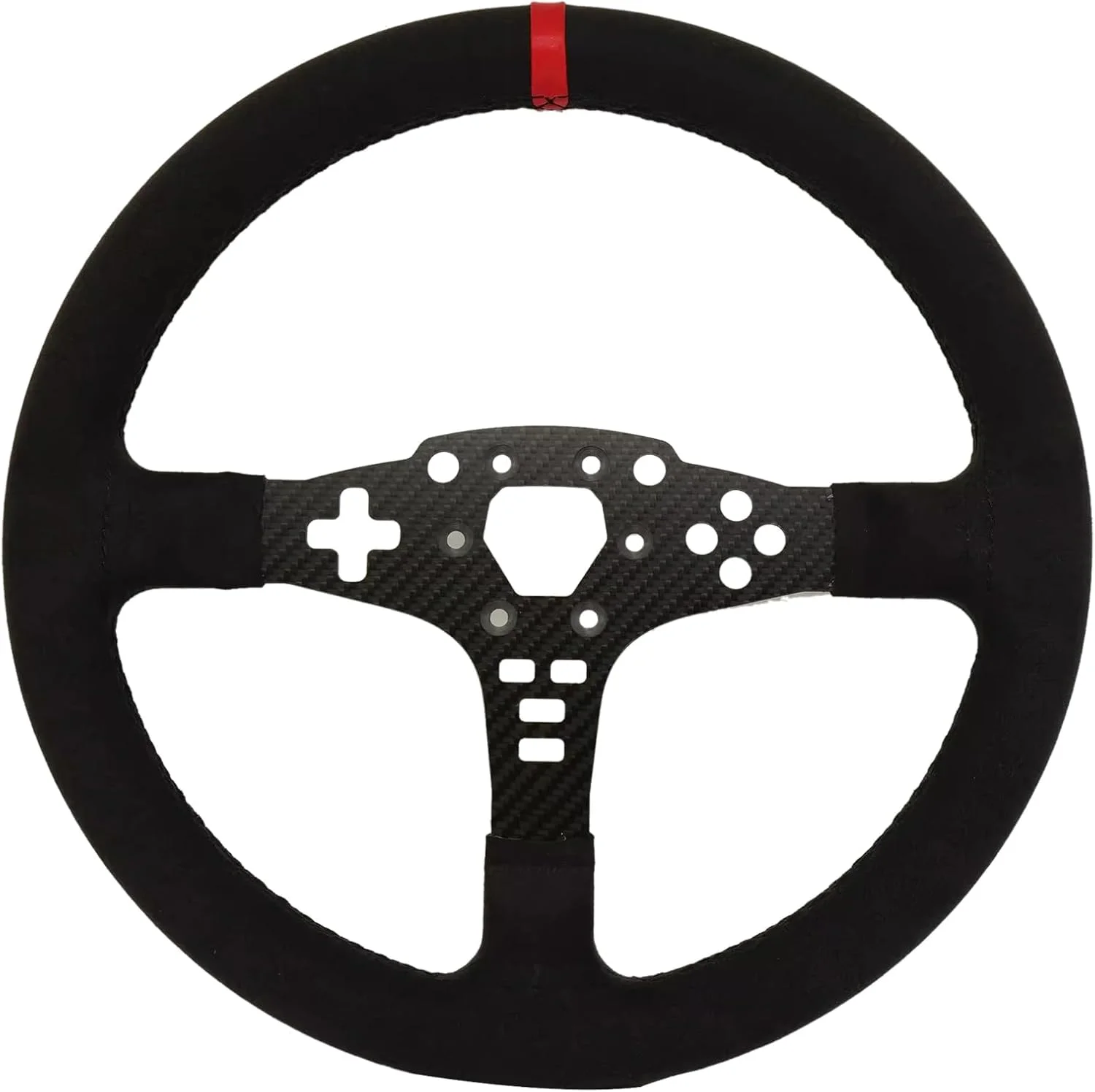 پنل جایگزین فرمان چرمی/جیر سبک وزن 13 اینچی برای فرمان مسابقه بازی MOZA R5 (با جیر کامل)، ZB207-1