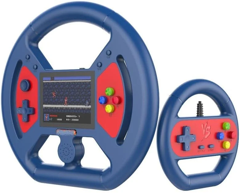 کنسول بازی قابل حمل با طراحی فرمان، دارای بازی‌های کلاسیک داخلی، پشتیبانی از خروجی تلویزیون