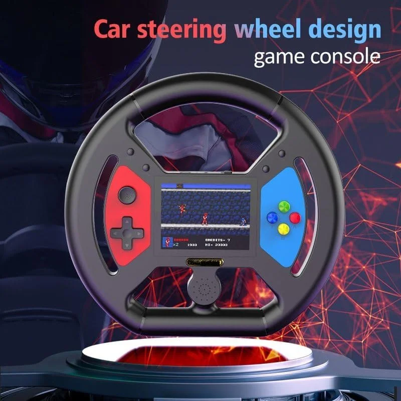 کنسول بازی قابل حمل با طراحی فرمان، دارای بازی‌های کلاسیک داخلی، پشتیبانی از خروجی تلویزیون